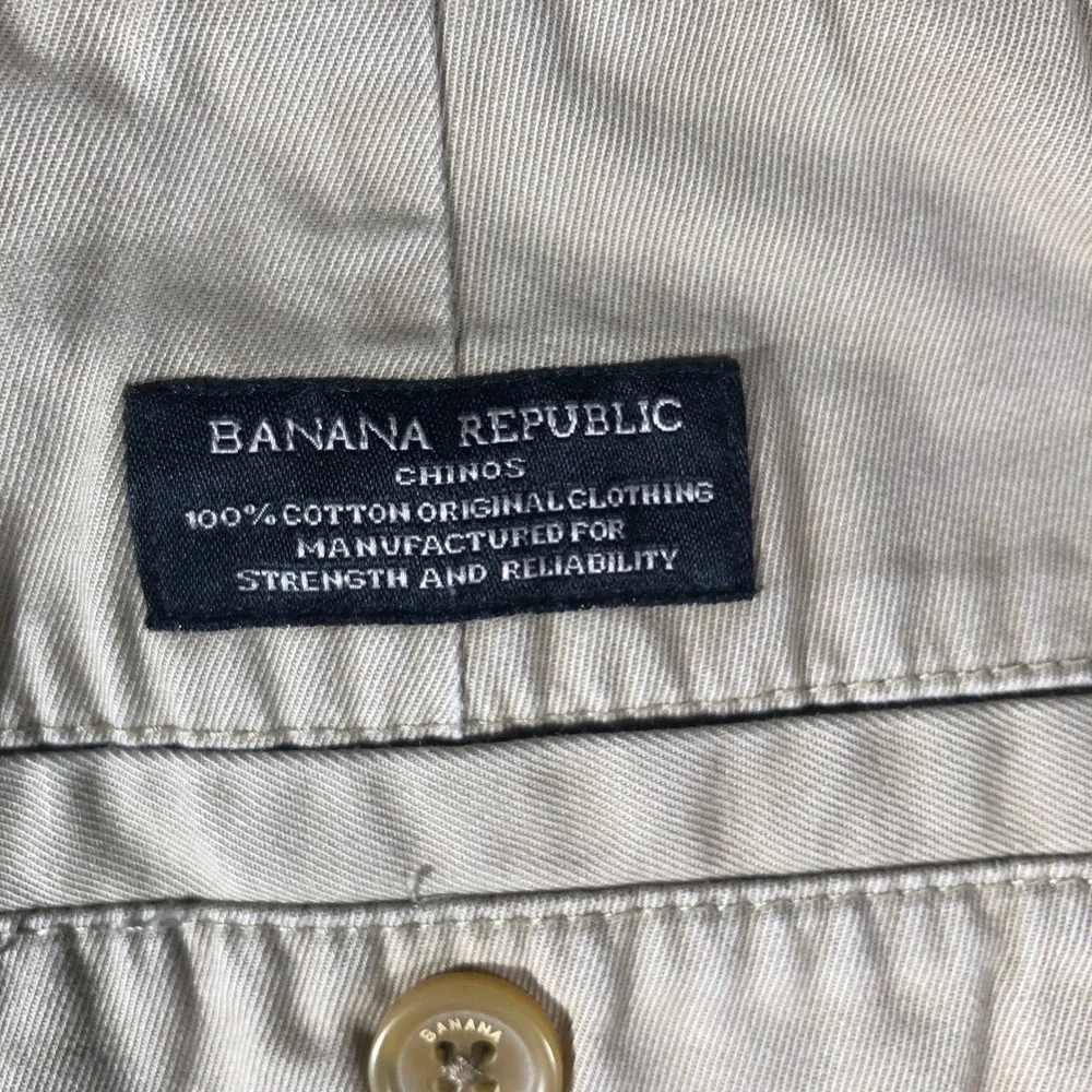Banana Republic Aiden Chino Men 31x32 British Khaki Slim Fit Cotton Pants 934457